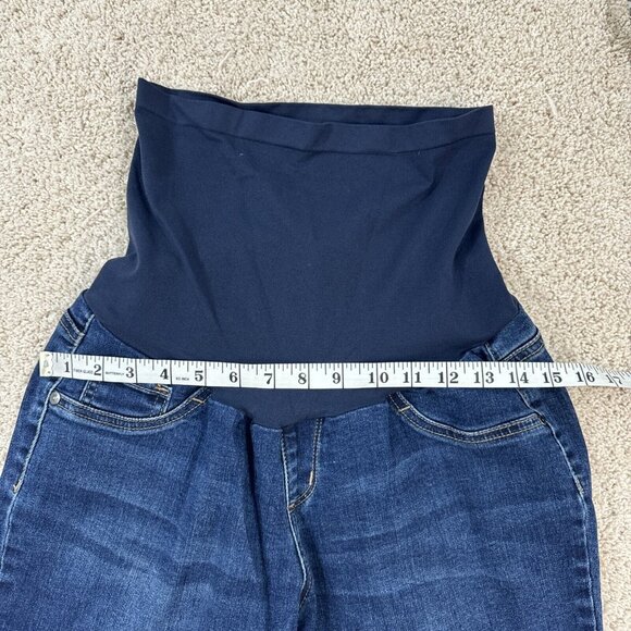 Indigo Blue Super Stretch Maturnity Jeans L Blue Denim Boot Cut - Picture 6 of 15